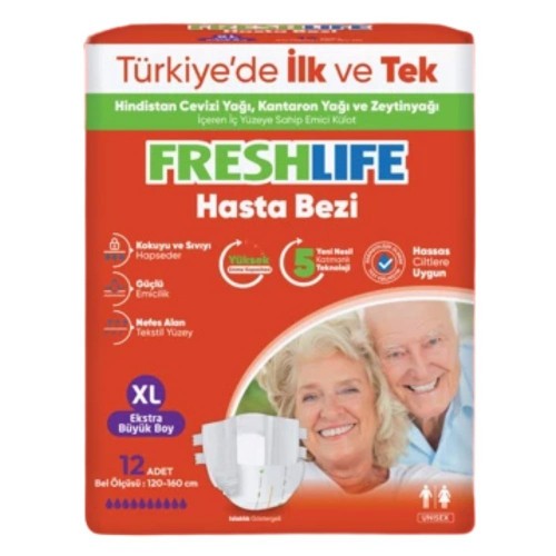 FRESHLİFE WAIST BAND PATIENT DIAPER XLARGE 12 PCSI*6