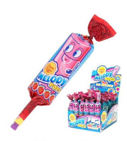 CHUPA CHUPS 15 GR MELODY POPS STRAWBERRY FLAVOR LOLLIPOP*48