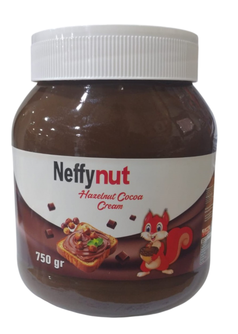 NEFY NUT 750 GR COCOA HAZELNUT CREAM GLASS BAG*9