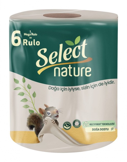 SELECT NATUREL 2-LAYER MEGA ROLL TOWEL 1=6*6