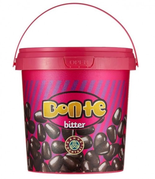 KAHVE DÜNYASI BONTE 400 GR DARK CHOCOLATE COATED PLAIN BUCKET*18