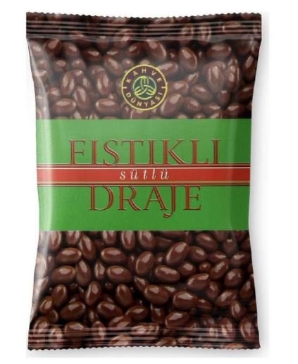 KAHVE DÜNYASI DRAJE 60GR SÜTLÜ ANTEP FISTIKLI*12