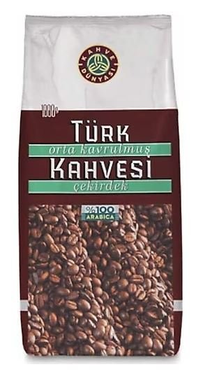 KAHVE DÜNYASI TÜRK KAHVESİ 1000 GR ORTA KAVRULMUŞ ÇEKİRDEK*10