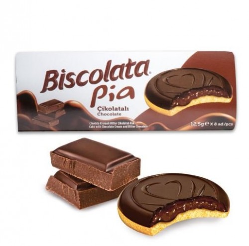 ŞÖLEN BISCOLATA PIA CHOCOLATE 100 GR * 24