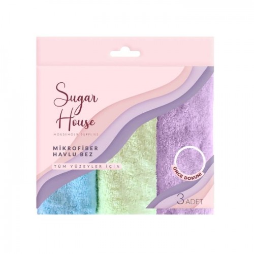 SUGAR HOUSE MICROFIBER TOWEL 3 PIECE CLOTH*48