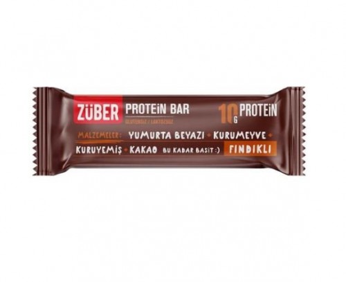 ZÜBER GLUTENSİZ PROTEİN BAR 40 GR FINDIKLI*12