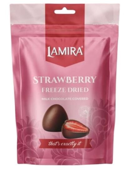 LAMIRA 80 GR FREEZE DRIED MILK CHOCOLATE STRAWBERRY*12