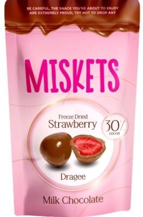 MISKETS 80 GR MILK CHOCOLATE COVERED STRAWBERRY*12