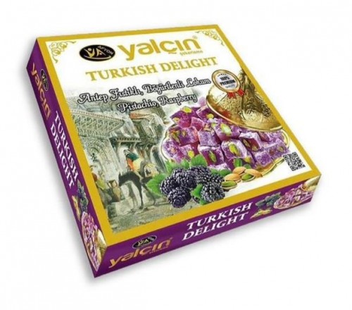 YALÇIN 200 GR TURKISH DELIGHT WITH PISTACHIO AND BLACKBERRY *20