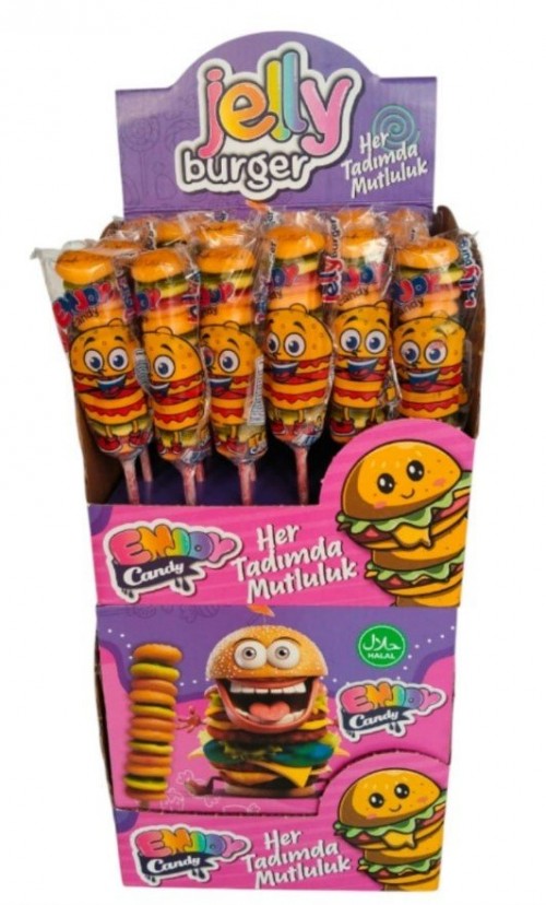 ENJOY JELLY MINI BURGER 35 GR ON A STICK*24