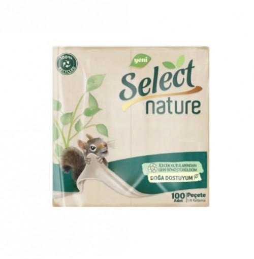 SELECT NATURAL NAPKIN 100 PCS 22*26,50*32