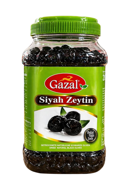 GAZAL 2 KG BLACK OLIVES (380-460)*6