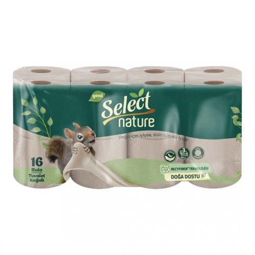 SELECT NATURAL 3 PLY TOILET PAPER 16 PCS*3