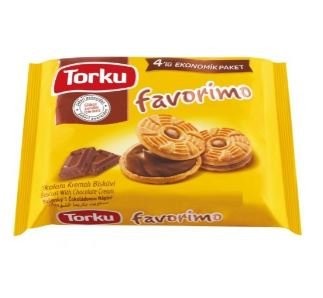 TORKU FAVORİMO ÇİKOLATA KREMALI BİSKÜVİ MULTI PAKET 8X(4X61GR)