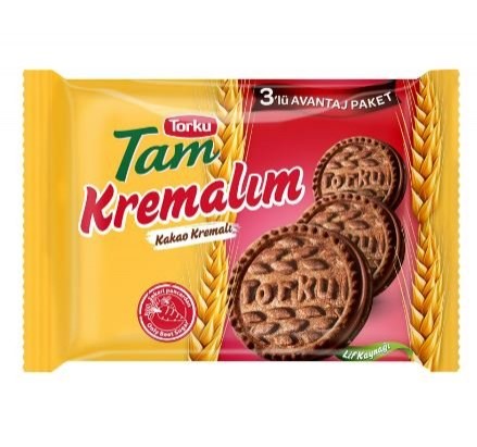 TORKU (405287) WHOLE WHEAT COCOA BISCUIT 3 PACKS 249 GR*12